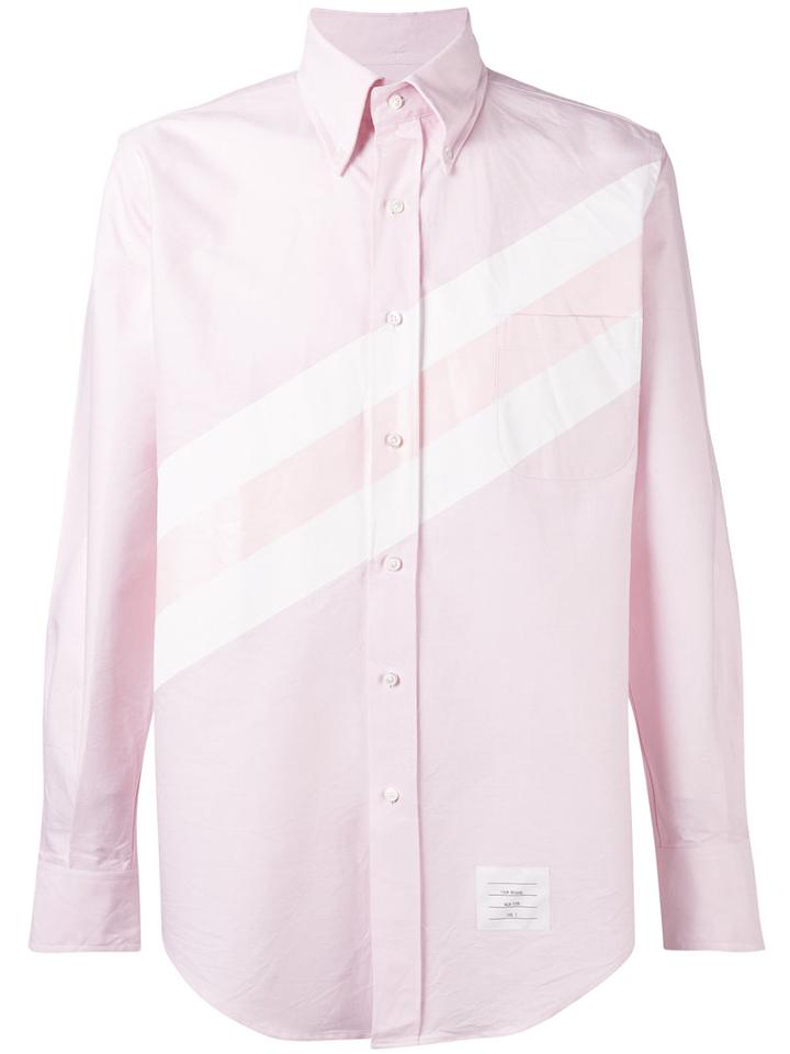 Thom Browne - Striped Shirt - Men - Cotton - 2, Pink/purple, Cotton