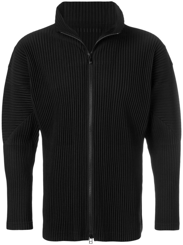 Issey Miyake Ribbed Zipped Cardigan - Black