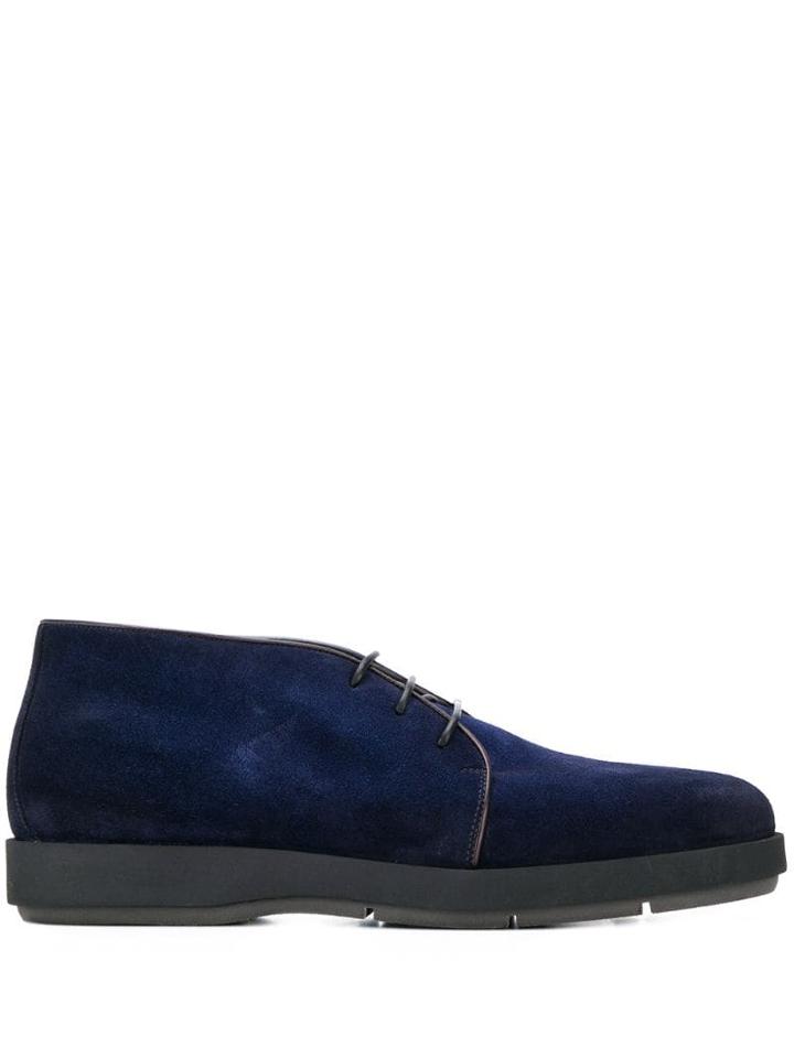 Santoni Lace-up Round-toe Shoes - Blue
