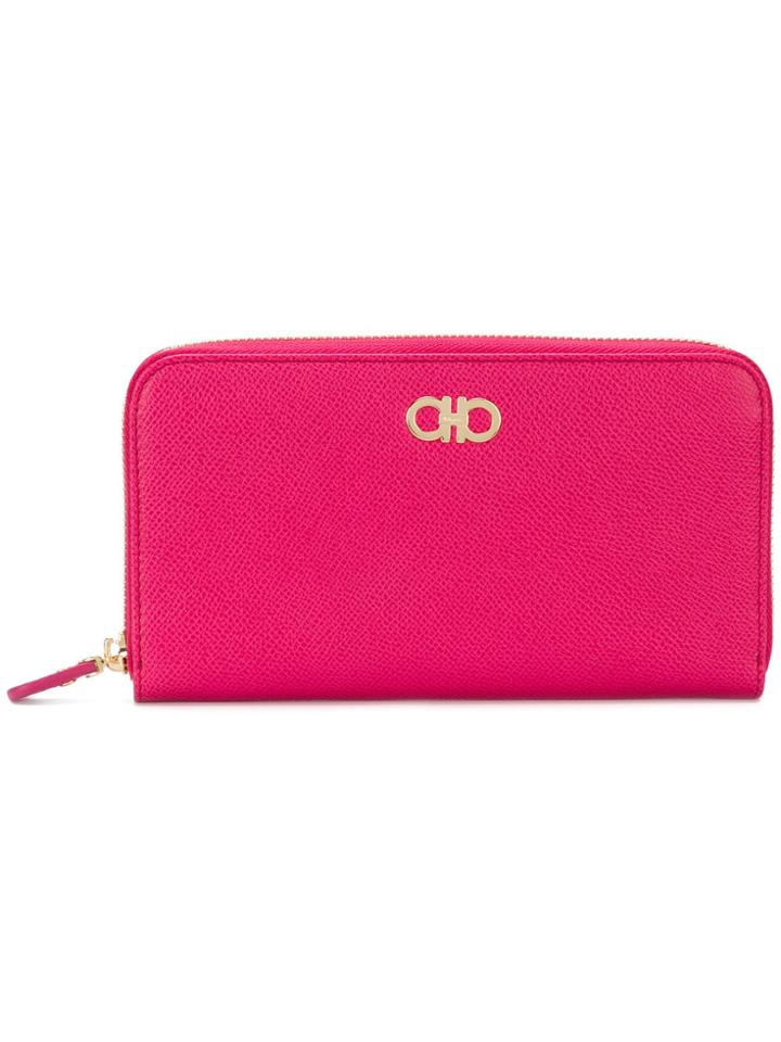 Salvatore Ferragamo Double Gancio Zipped Wallet - Pink