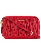 Miu Miu Chevron Pleated Textured Cross Body Bag