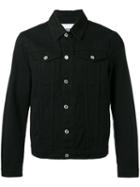 Msgm Logo Patch Denim Jacket, Men's, Size: 48, Black, Cotton