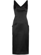Dolce & Gabbana Satin Midi Dress - Black