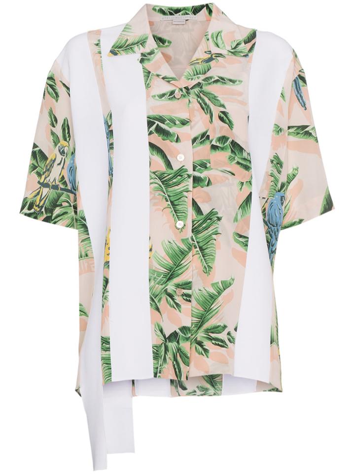 Stella Mccartney Stripe And Tropical Print Shirt - Pink & Purple