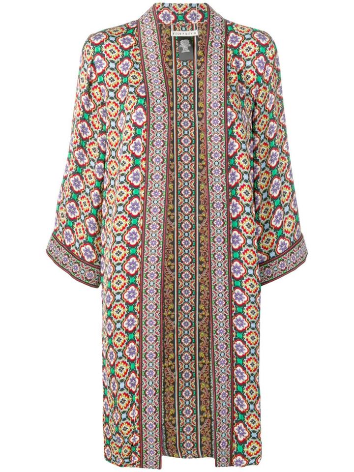 Alice+olivia Floral Kaftan Jacket - Black