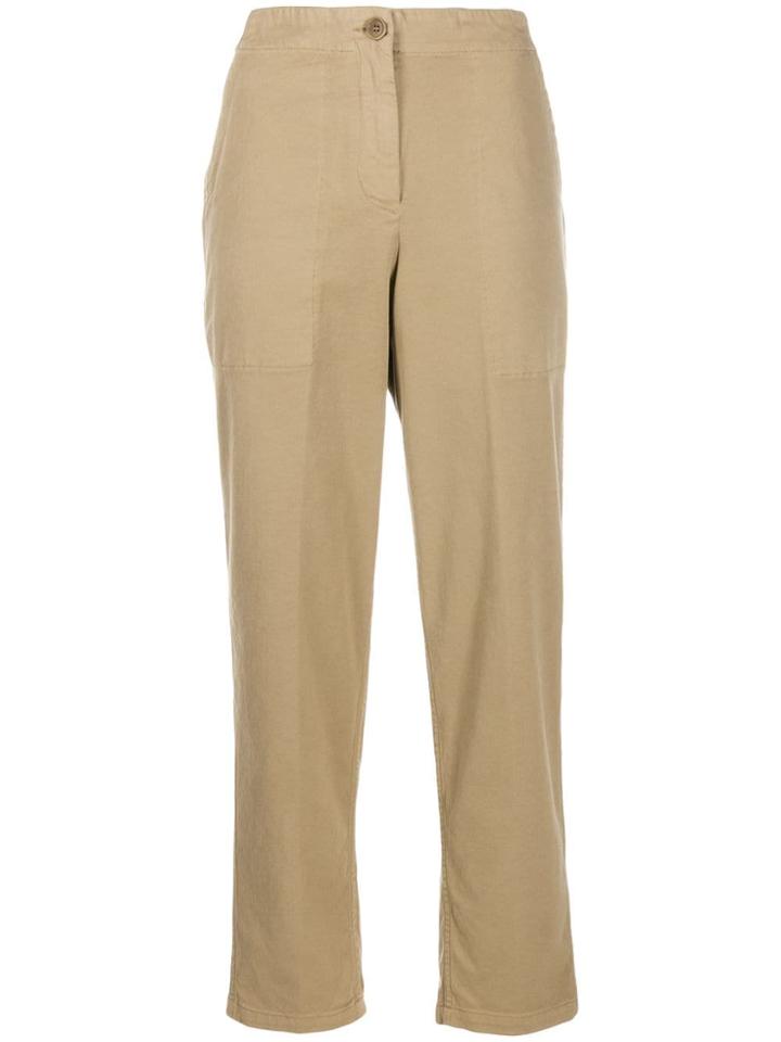 Aspesi Creased Cropped Trousers - Neutrals