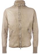Giorgio Brato Zip Jacket, Men's, Size: 46, Nude/neutrals, Leather/cotton/nylon