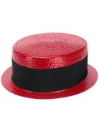 Saint Laurent Small Boater Hat - Red