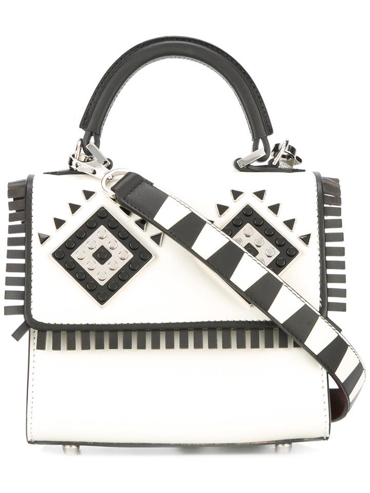 Les Petits Joueurs Removable Strap Tote, Women's, White, Leather/metal