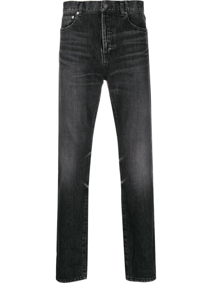 Saint Laurent Faded Straight Jeans - Grey