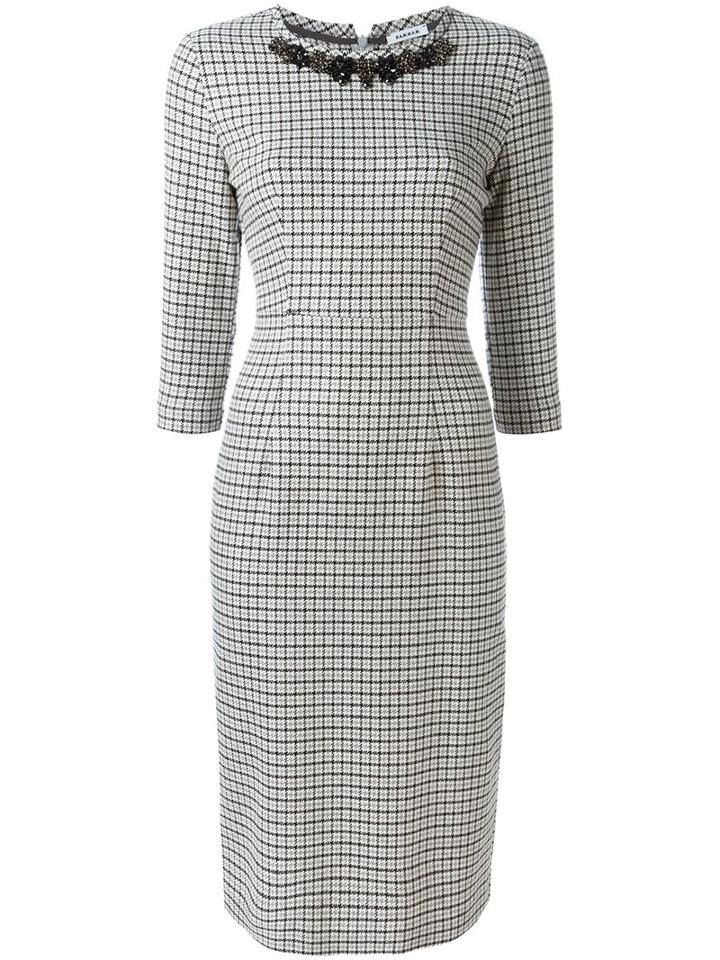 P.a.r.o.s.h. Checked Dress, Women's, Size: Small, Grey, Cotton/acrylic/polyester/wool