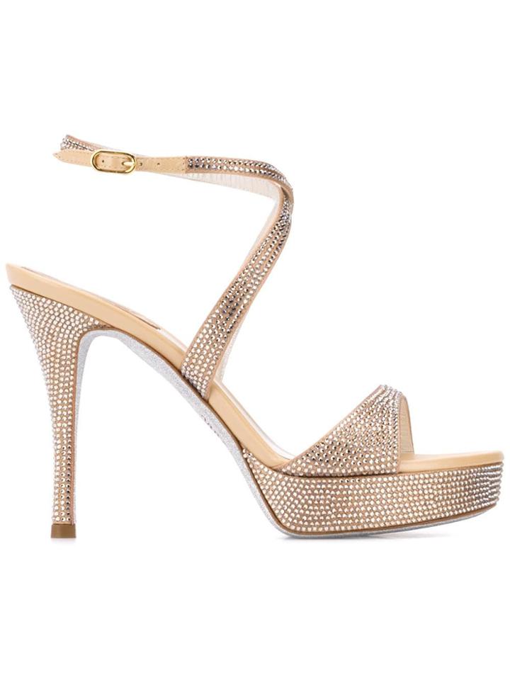 René Caovilla Krisabrita Embellished Sandals - Neutrals