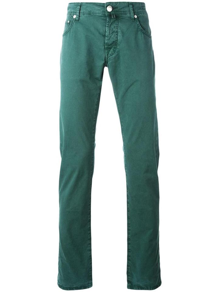 Jacob Cohen Slim-fit Trousers, Men's, Size: 30, Green, Cotton/spandex/elastane
