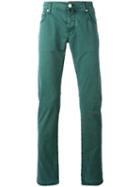 Jacob Cohen Slim-fit Trousers, Men's, Size: 30, Green, Cotton/spandex/elastane