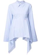 Off-white (beige) - Striped Open Back Shirt - Women - Cotton - M, Women's, Cotton