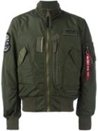 Alpha Industries Patch Pocket Bomber Jacket, Adult Unisex, Size: Large, Green, Nylon/polyester