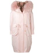 Liska Fur Trimmed Coat - Pink