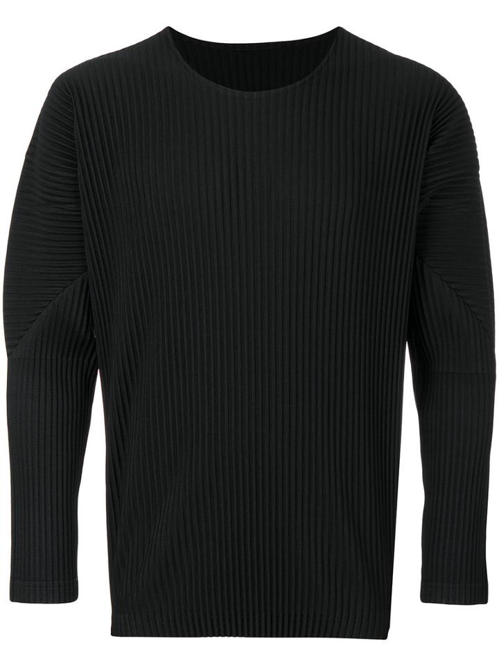 Homme Plissé Issey Miyake - Pleated Sweatshirt - Men - Polyester - 3, Black, Polyester