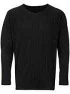 Homme Plissé Issey Miyake - Pleated Sweatshirt - Men - Polyester - 3, Black, Polyester