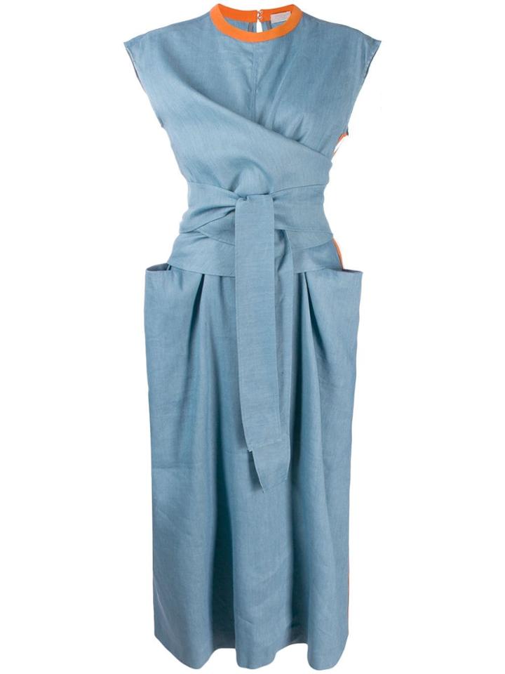 Mrz Abito Incrociato Intarsio Dress - Blue