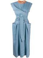 Mrz Abito Incrociato Intarsio Dress - Blue