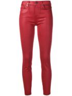 Paige Cropped Skinny Trousers - Red