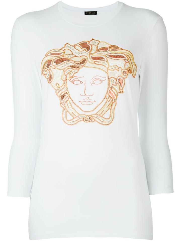 Versace Medusa T-shirt, Women's, Size: 40, Red, Viscose/spandex/elastane