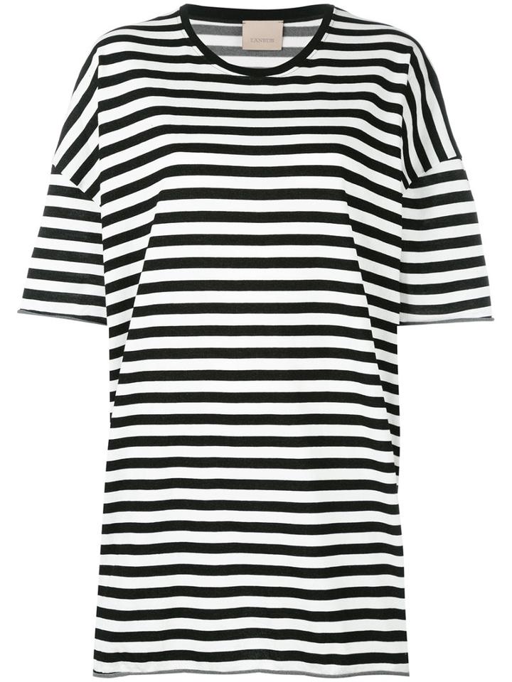 Laneus Striped Oversized T-shirt, Women's, Size: Small, Black, Cotton/polyamide