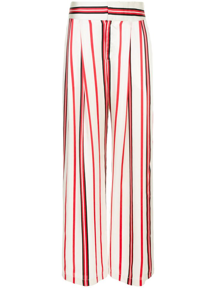 Maggie Marilyn Striped Wide-leg Trousers - White