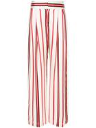 Maggie Marilyn Striped Wide-leg Trousers - White