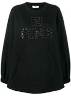 Fendi Crystal Embellished Sweatshirt - Black