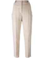 Mm6 Maison Margiela Button Detail Trousers, Women's, Size: 40, Nude/neutrals, Polyester/viscose/virgin Wool