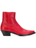 Saint Laurent Python Boots - Red