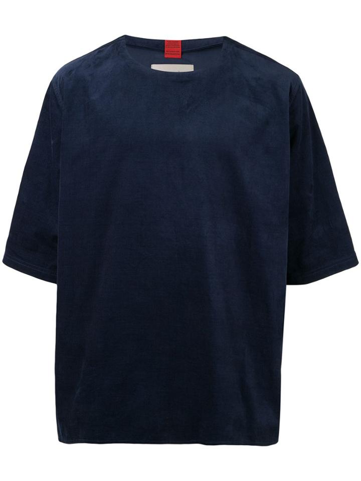 Necessity Sense Oversized Corduroy T-shirt - Blue