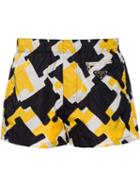 Prada Abstract Pattern Swim Shorts - Yellow