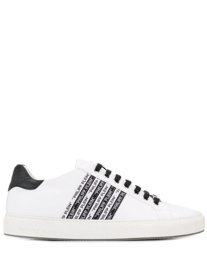 Philipp Plein Low-top Logo Stripe Sneakers - White