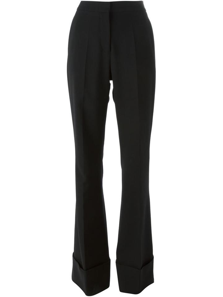 Stella Mccartney Tailored Wide Leg Trousers, Women's, Size: 44, Black, Wool/spandex/elastane