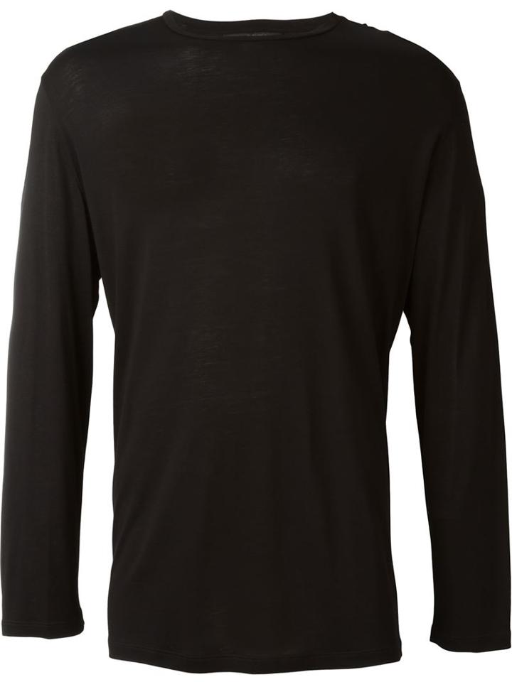 Neil Barrett Long Sleeve T-shirt, Men's, Size: Xl, Black, Viscose