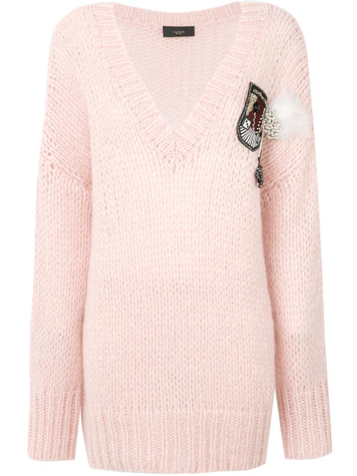 Lédition V-neck Jumper - Pink & Purple