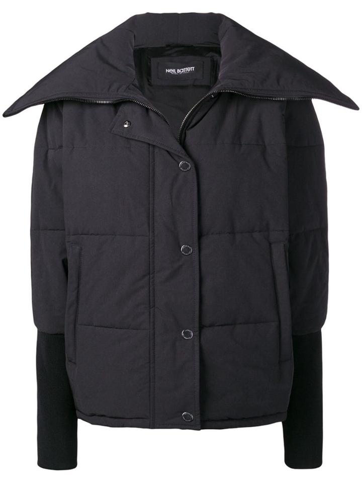 Neil Barrett Fold Collar Padded Jacket - Black