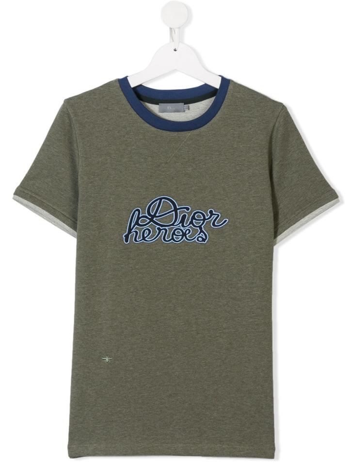 Baby Dior Teen Embroidered Logo Shirt - Green