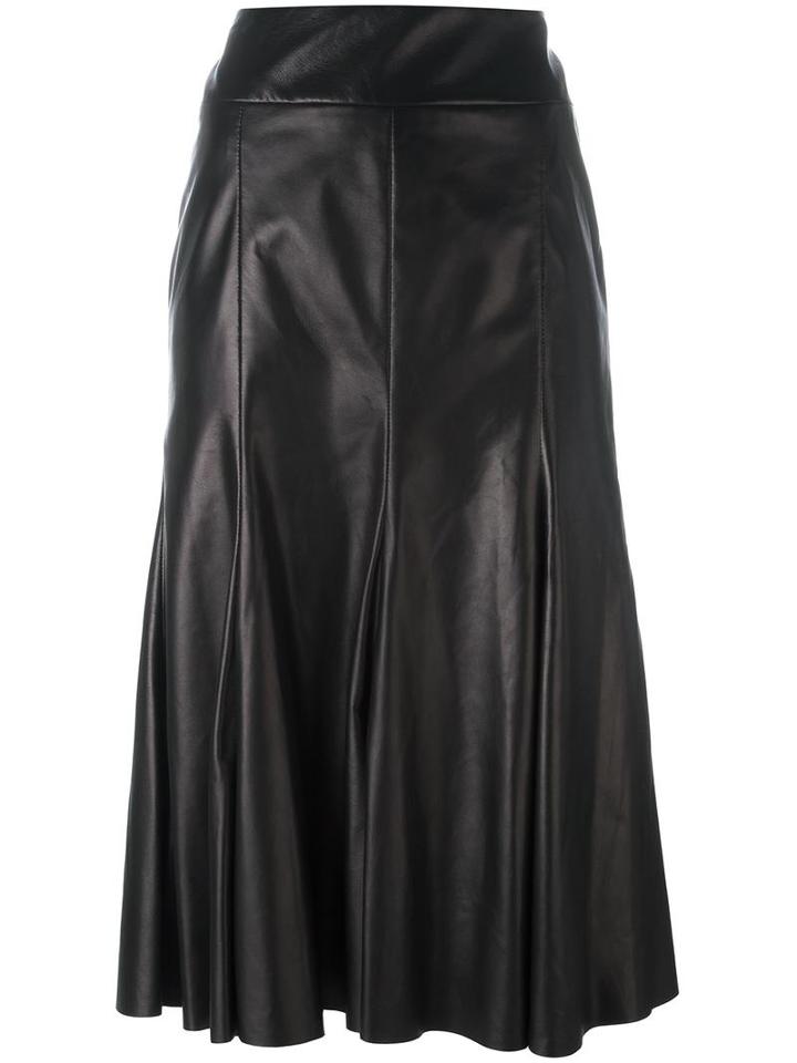 Drome Midi Leather Skirt, Women's, Size: Medium, Black, Cupro/lamb Skin