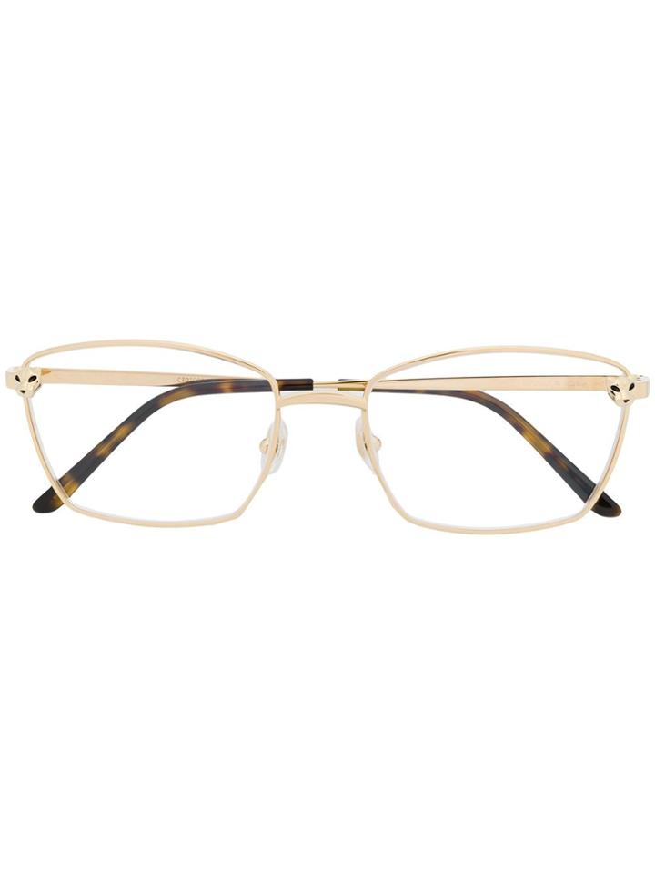 Cartier Logo Square Glasses - Gold