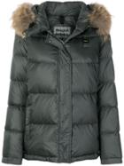 Blauer Padded Jacket With Fur Trimmed Hood - Green