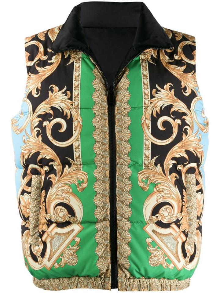 Versace Versace - Man - Puffy Vest Barocco - Green