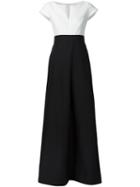 Halston Heritage Neck Slit Dress, Women's, Size: 6, Black, Cotton/silk