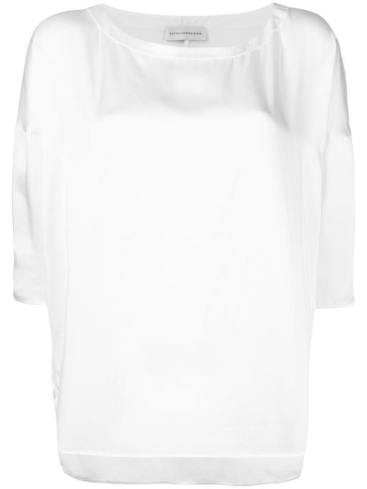 Faith Connexion Round Neck Boxy T-shirt, Women's, Size: Xs, White, Silk