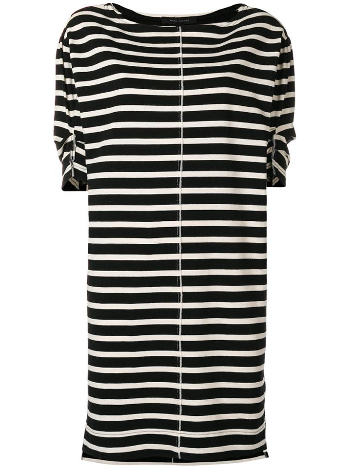 Marc Jacobs Striped Drop-shoulder Dress - Black