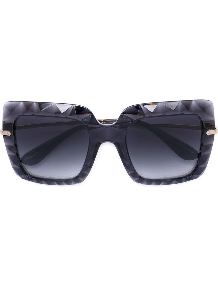 Dolce & Gabbana - Geometric Frame Square Sunglasses - Women - Acetate/metal (other) - One Size, Grey, Acetate/metal (other)
