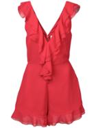 C/meo Ruffle Trim Playsuit - Red